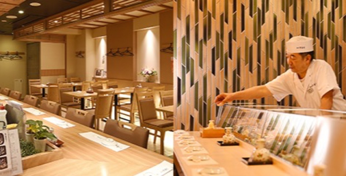 The chef behind the counter at Shinjuku Sakaezushi