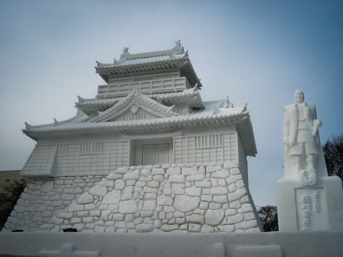 Illuminated snow sculptures at the Sapporo Snow Festival